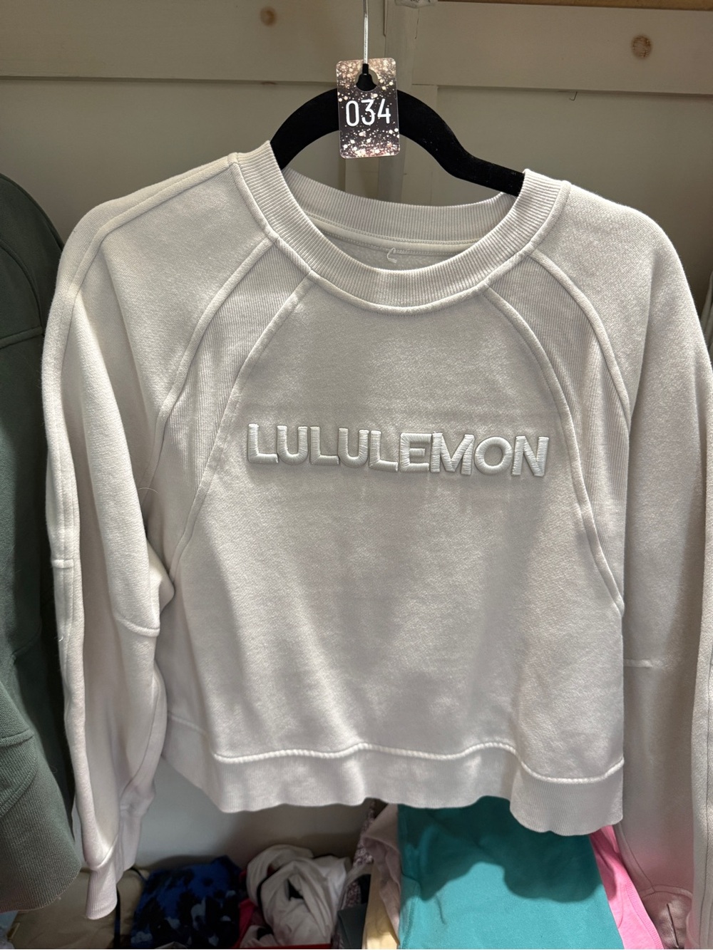 034 lululemon athletica wordmark scuba Cropped Crewneck Sweatshirt